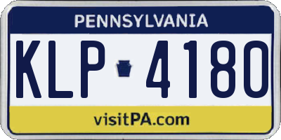 PA license plate KLP4180