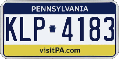 PA license plate KLP4183