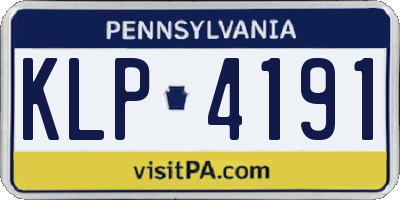 PA license plate KLP4191