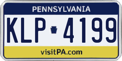 PA license plate KLP4199