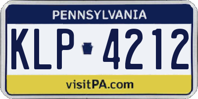 PA license plate KLP4212