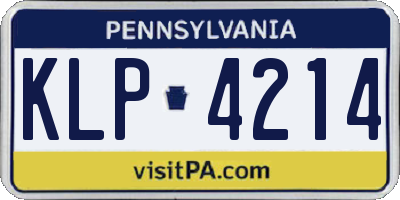 PA license plate KLP4214