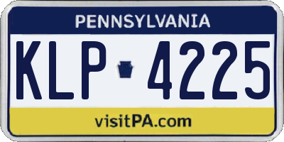 PA license plate KLP4225