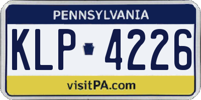 PA license plate KLP4226