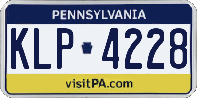 PA license plate KLP4228