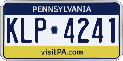 PA license plate KLP4241