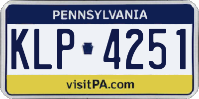 PA license plate KLP4251