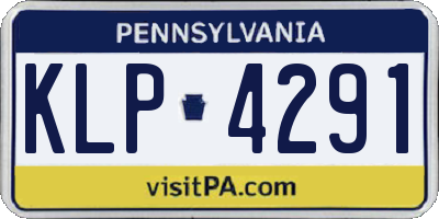 PA license plate KLP4291