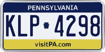 PA license plate KLP4298