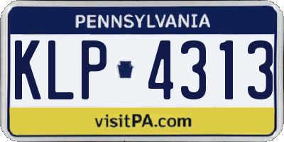 PA license plate KLP4313