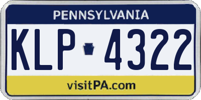 PA license plate KLP4322