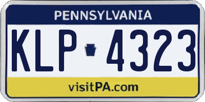 PA license plate KLP4323