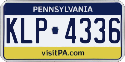 PA license plate KLP4336