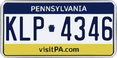 PA license plate KLP4346