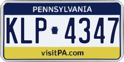PA license plate KLP4347