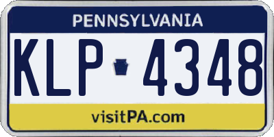 PA license plate KLP4348