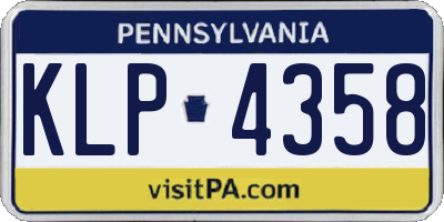 PA license plate KLP4358