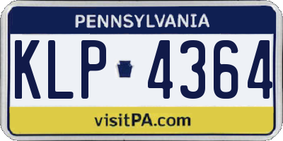 PA license plate KLP4364