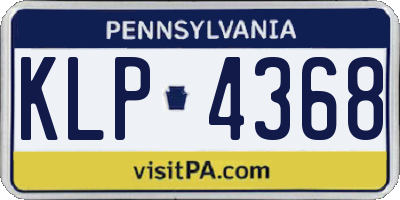 PA license plate KLP4368