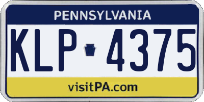 PA license plate KLP4375