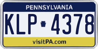 PA license plate KLP4378