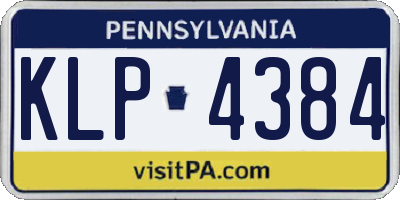 PA license plate KLP4384