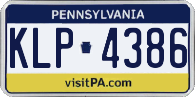 PA license plate KLP4386