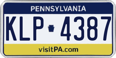 PA license plate KLP4387