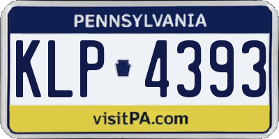 PA license plate KLP4393