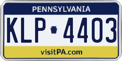 PA license plate KLP4403