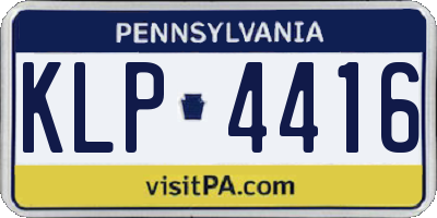 PA license plate KLP4416