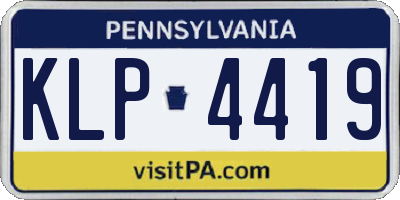 PA license plate KLP4419