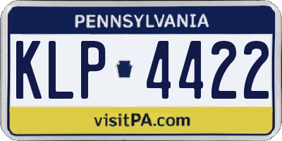 PA license plate KLP4422