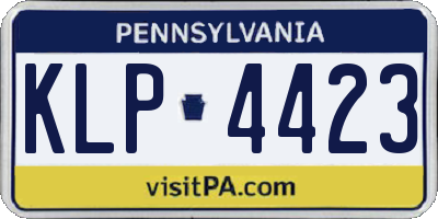PA license plate KLP4423