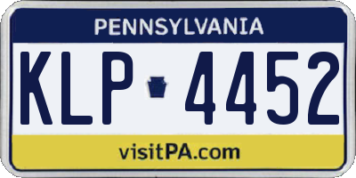 PA license plate KLP4452