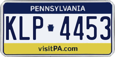 PA license plate KLP4453