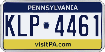 PA license plate KLP4461