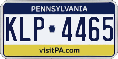 PA license plate KLP4465