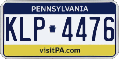 PA license plate KLP4476
