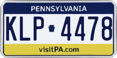 PA license plate KLP4478