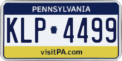 PA license plate KLP4499