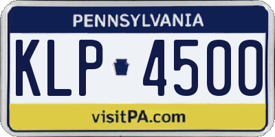 PA license plate KLP4500