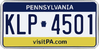 PA license plate KLP4501