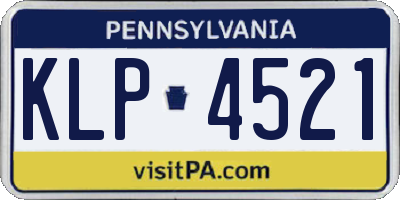 PA license plate KLP4521