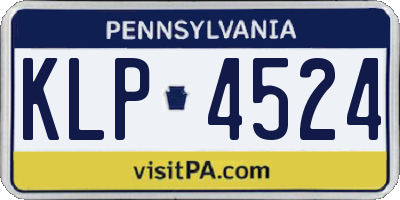 PA license plate KLP4524