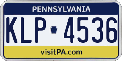 PA license plate KLP4536