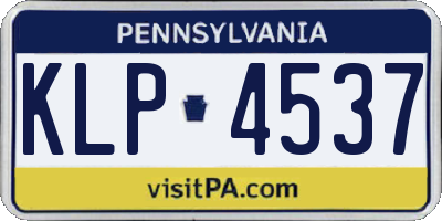 PA license plate KLP4537
