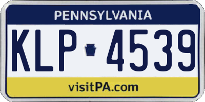 PA license plate KLP4539