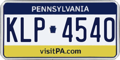 PA license plate KLP4540