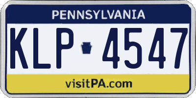 PA license plate KLP4547